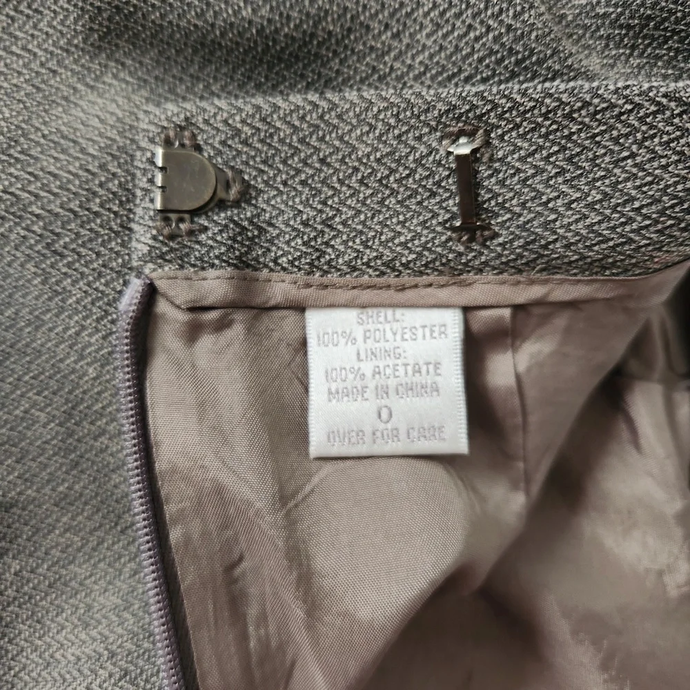 Vintage Brooks Brothers‎ Herringbone Mini Skirt Back Slit Straight Cut Women's 0